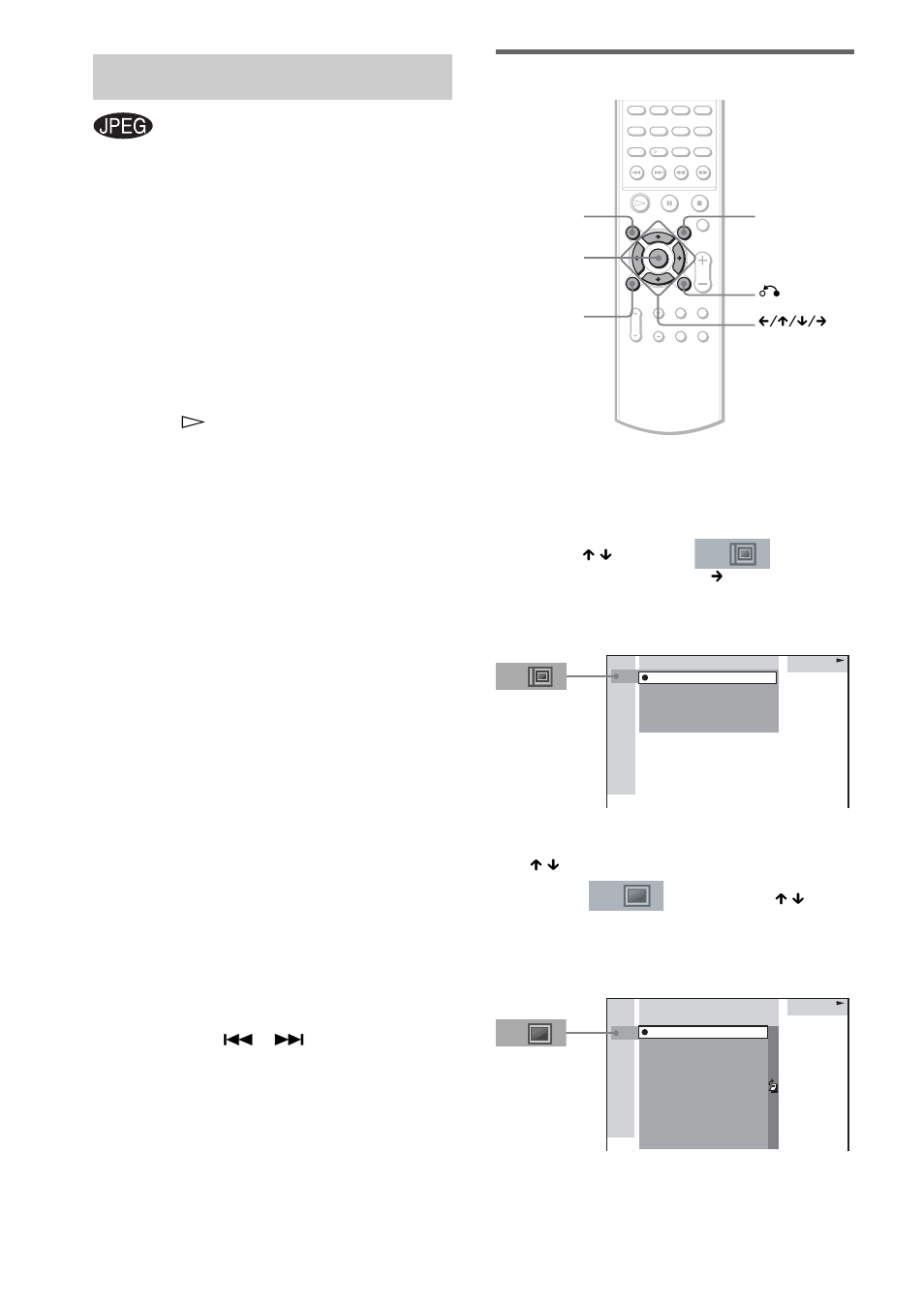 Playing jpeg image files, Selecting an album and file | Sony DAV-SB300 User Manual | Page 28 / 84