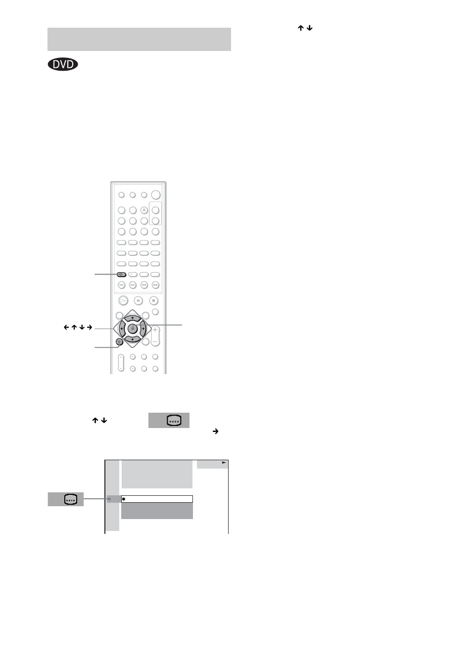 Displaying the subtitles, The control menu appears, The options for [subtitle] appear | Select [off] in step 3 | Sony DAV-SB300 User Manual | Page 48 / 84