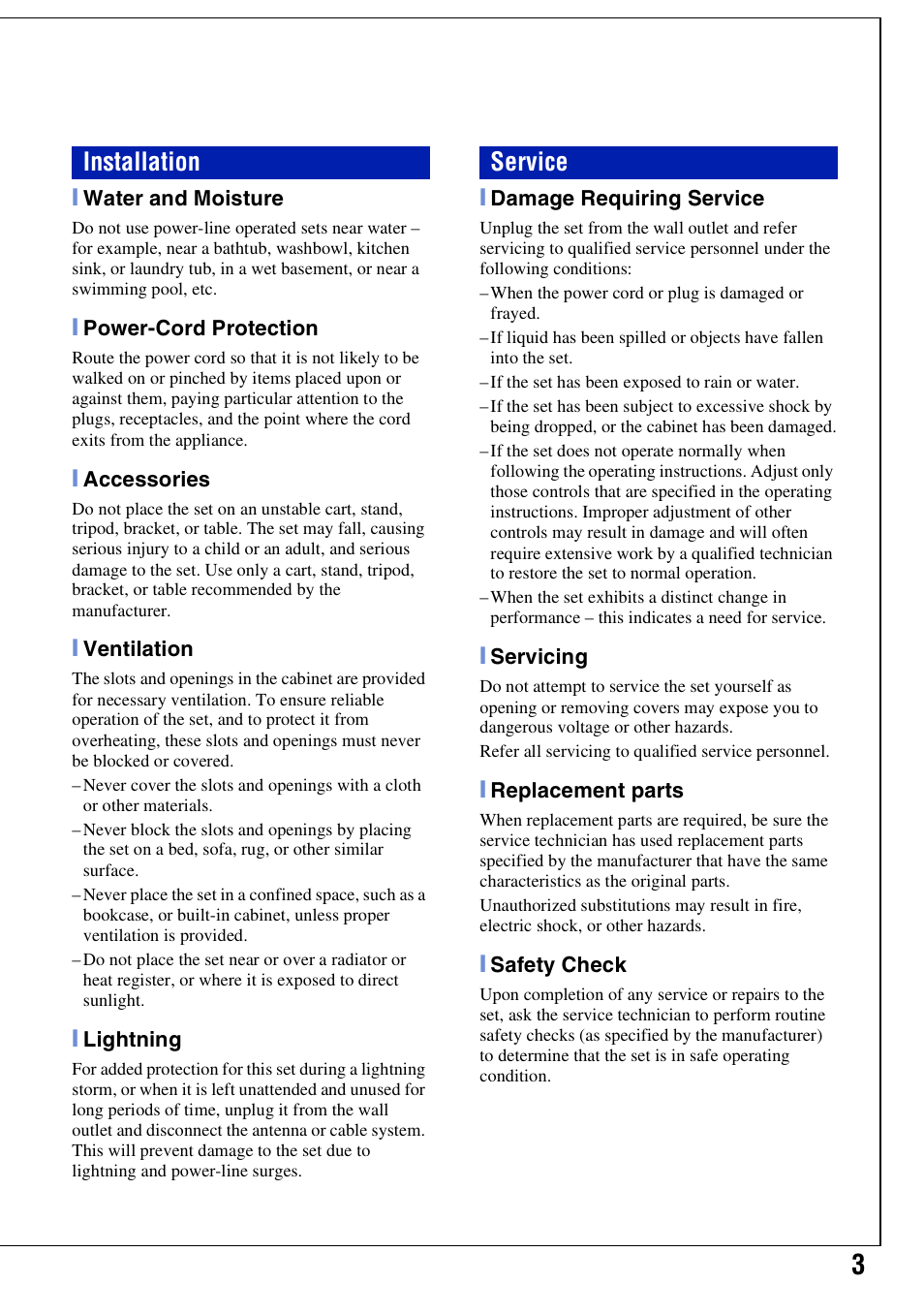 Installation service | Sony DSC-S780 User Manual | Page 3 / 40