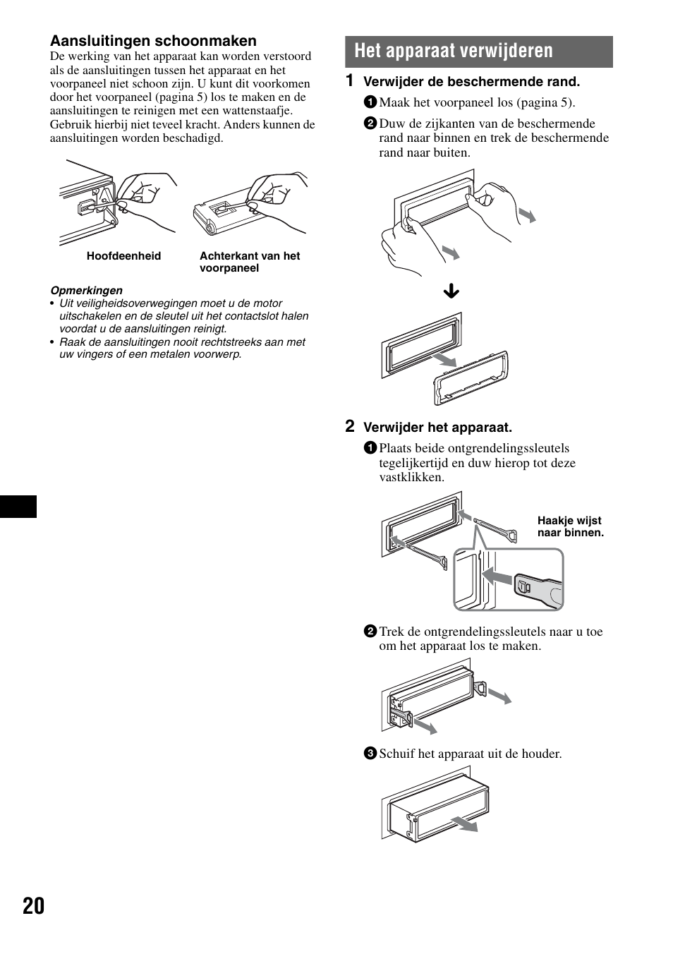 Het apparaat verwijderen | Sony CDX-GT55IP User Manual | Page 114 / 120