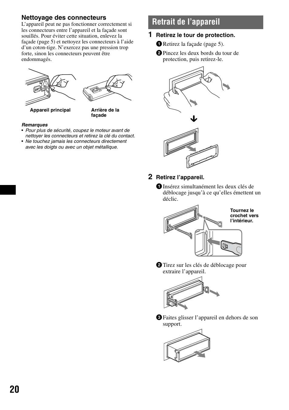 Retrait de l’appareil | Sony CDX-GT55IP User Manual | Page 66 / 120