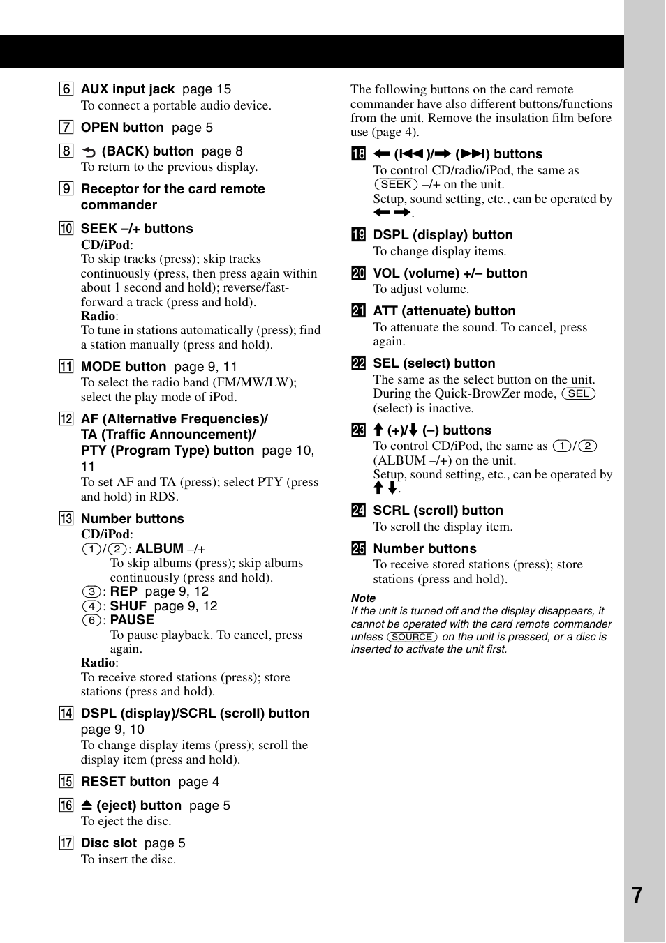 Sony CDX-GT55IP User Manual | Page 7 / 120