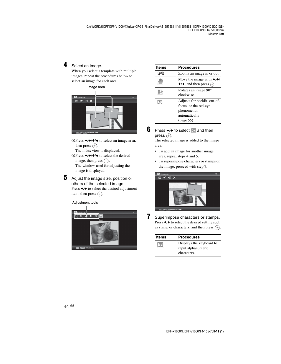 Sony S-Frame DPF-V1000N User Manual | Page 44 / 80