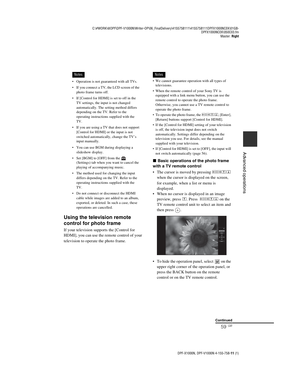 Sony S-Frame DPF-V1000N User Manual | Page 59 / 80