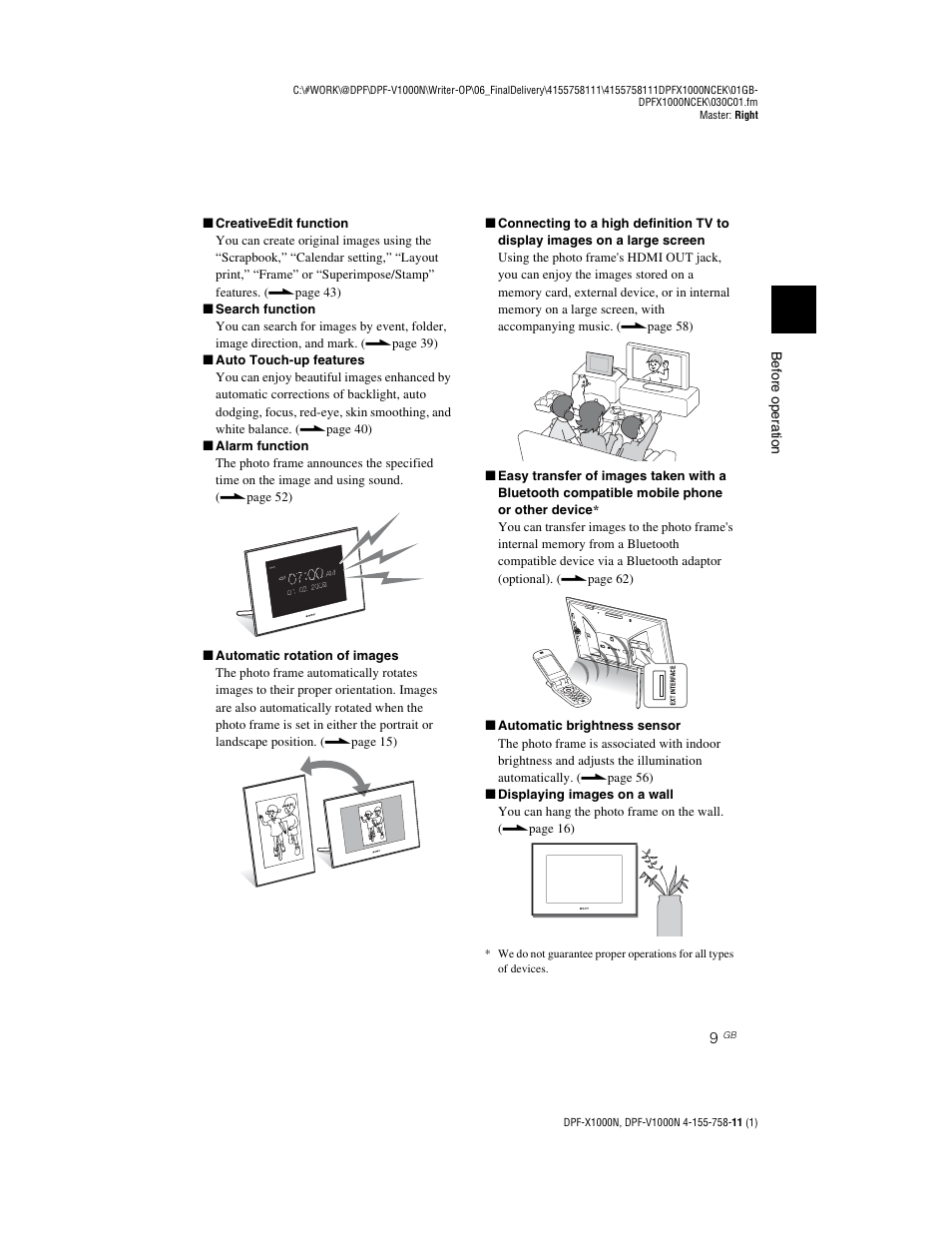 Sony S-Frame DPF-V1000N User Manual | Page 9 / 80