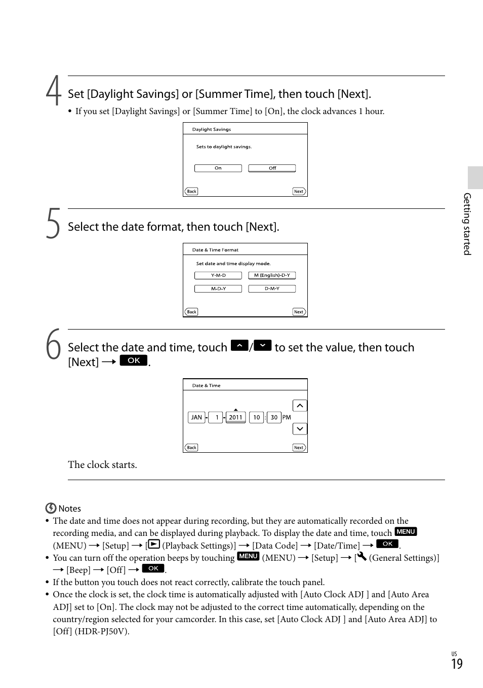 Sony XR160 User Manual | Page 19 / 151