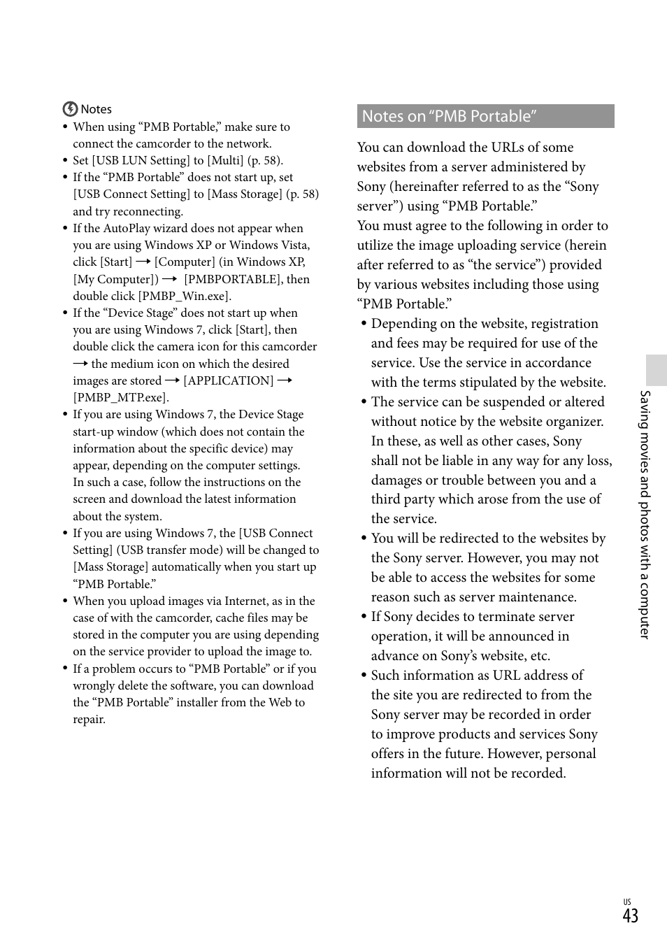 Sony XR160 User Manual | Page 43 / 151