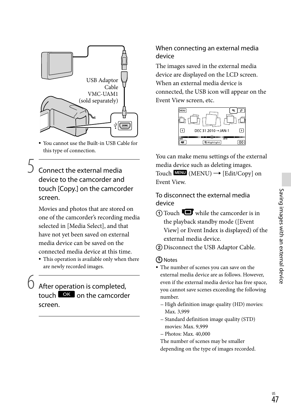 Sony XR160 User Manual | Page 47 / 151