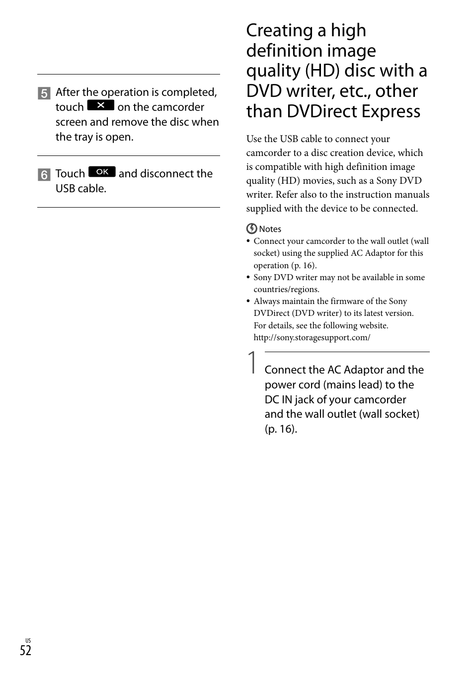 Other than dvdirect express | Sony XR160 User Manual | Page 52 / 151
