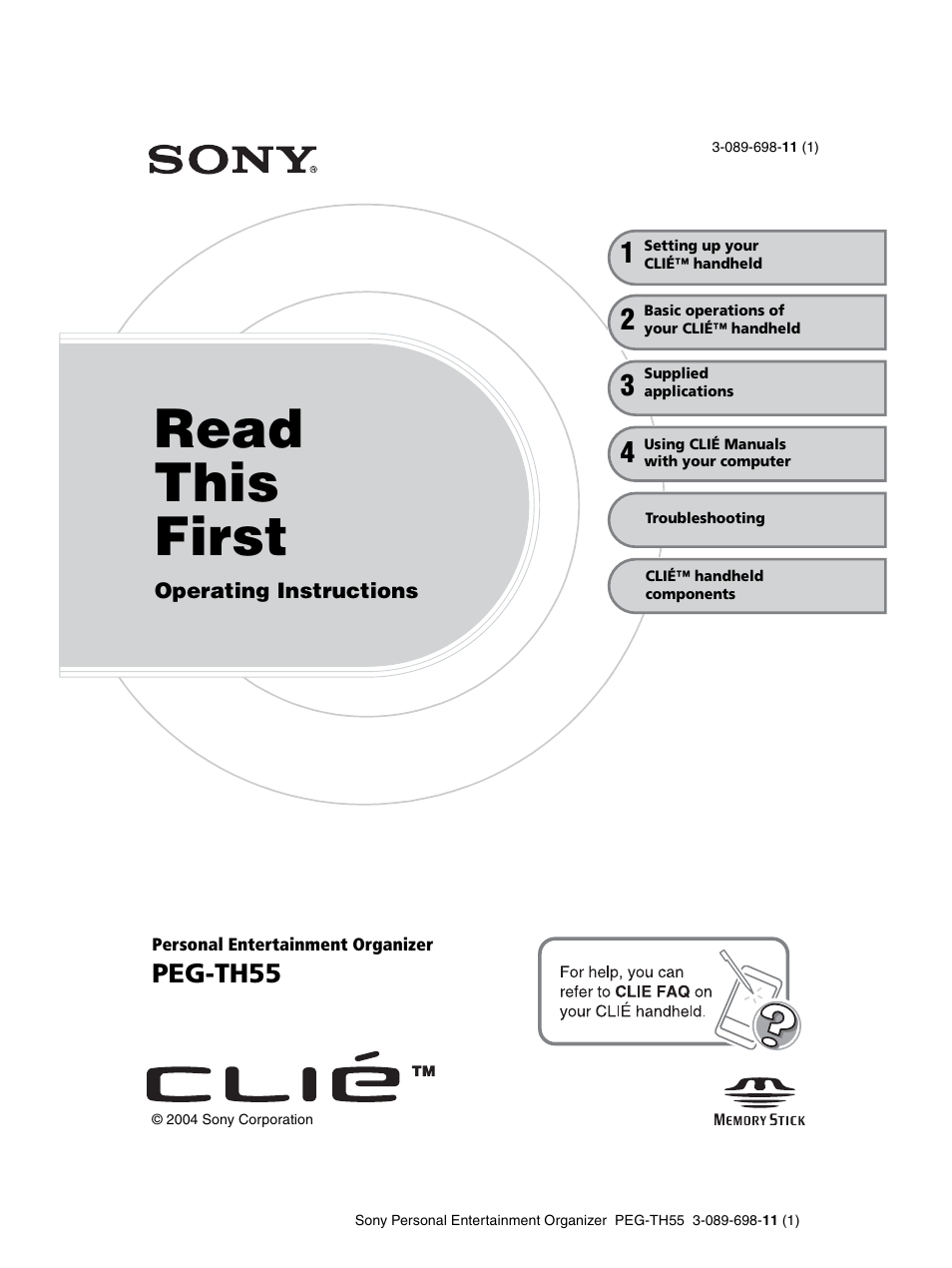 Sony PEG-TH55 User Manual | 104 pages