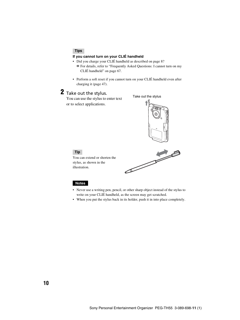 Sony PEG-TH55 User Manual | Page 10 / 104