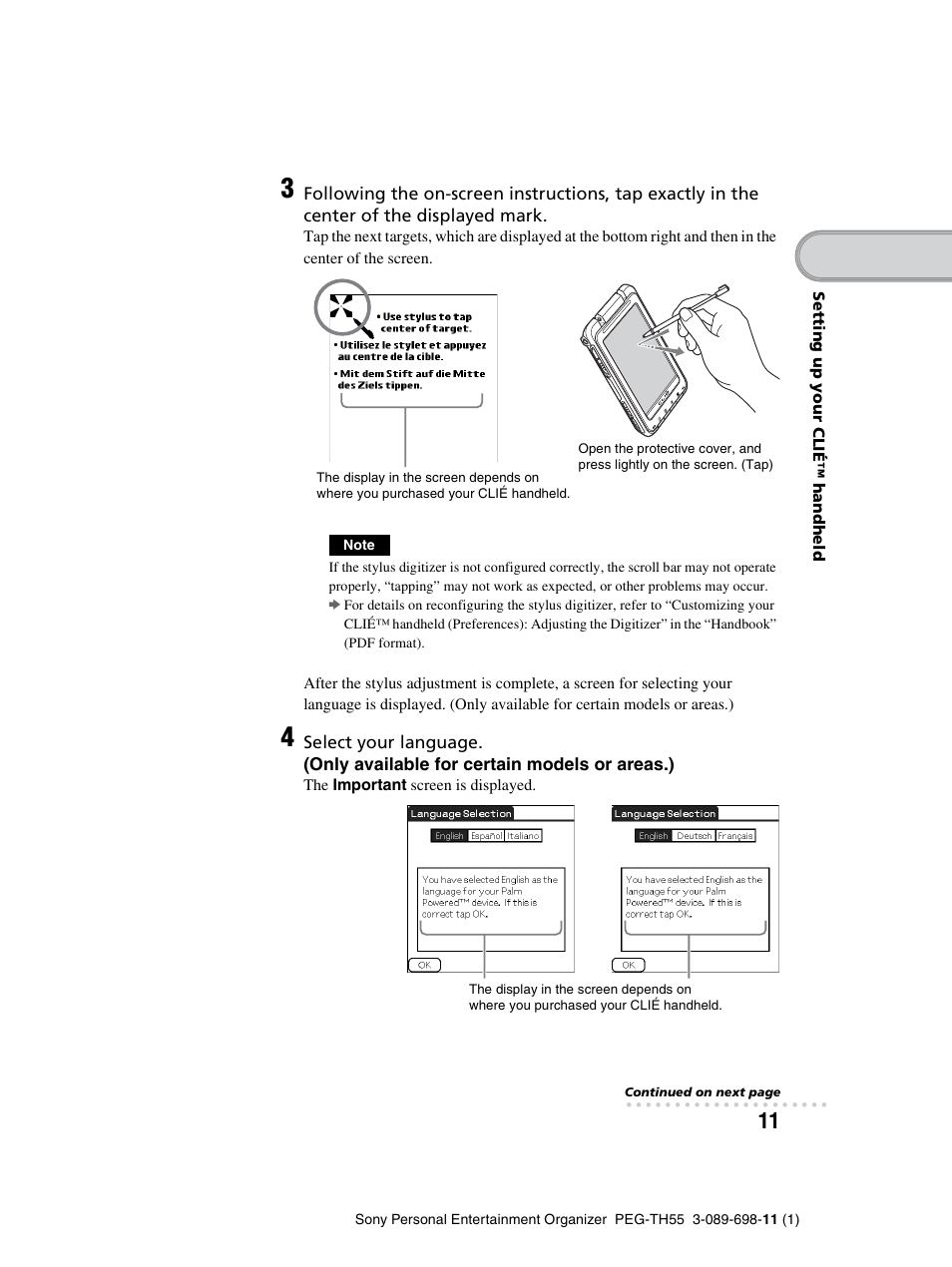 Sony PEG-TH55 User Manual | Page 11 / 104