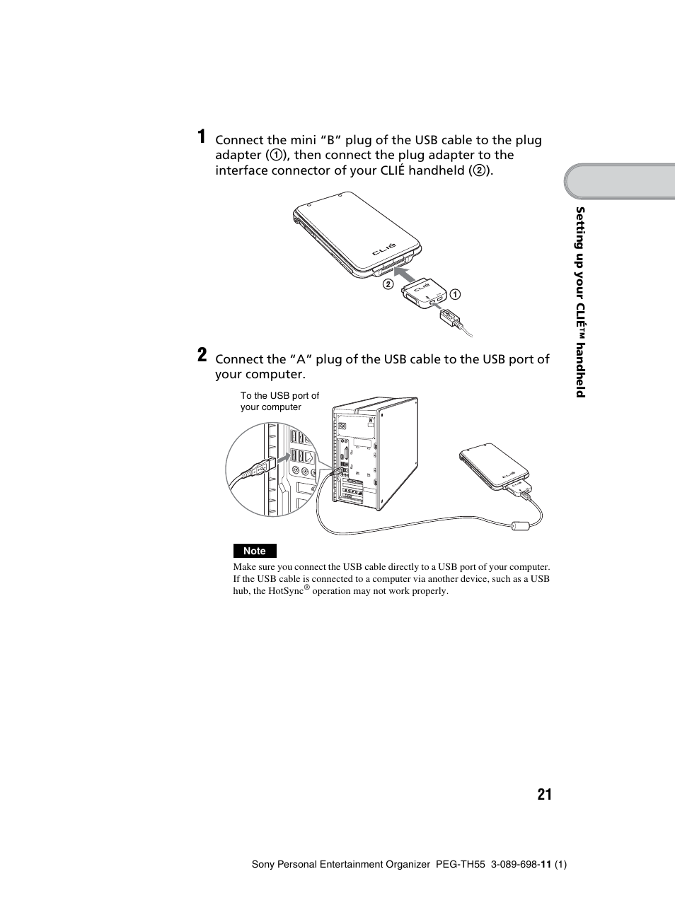 Sony PEG-TH55 User Manual | Page 21 / 104