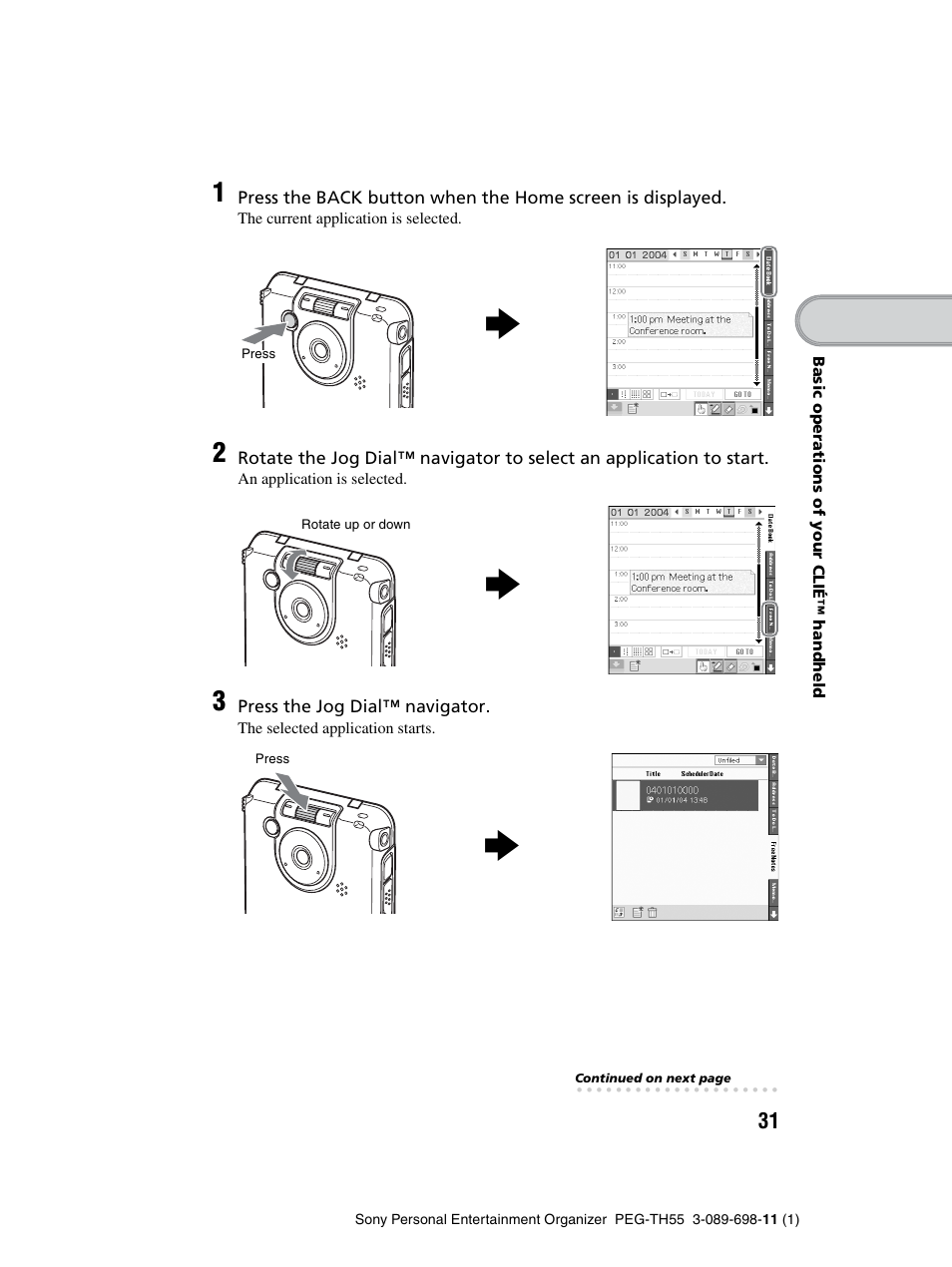 Sony PEG-TH55 User Manual | Page 31 / 104