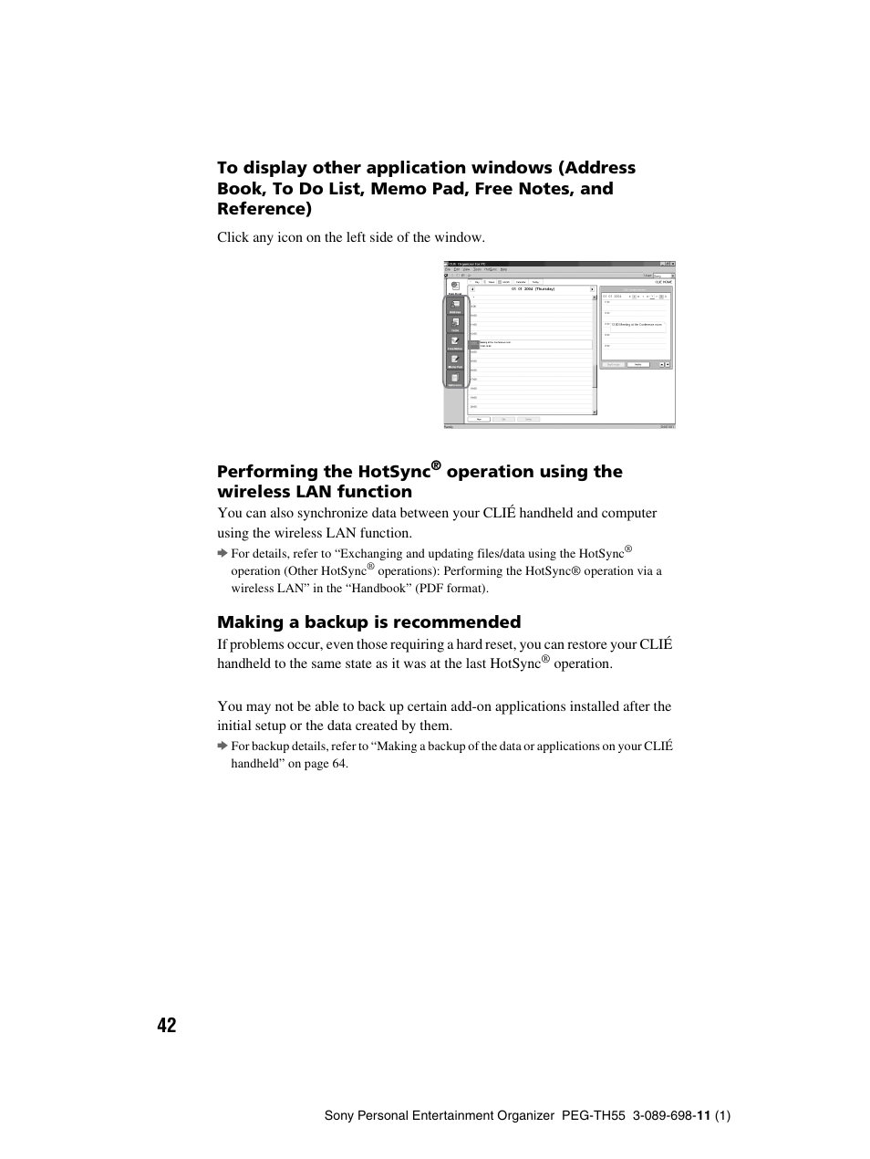 Sony PEG-TH55 User Manual | Page 42 / 104