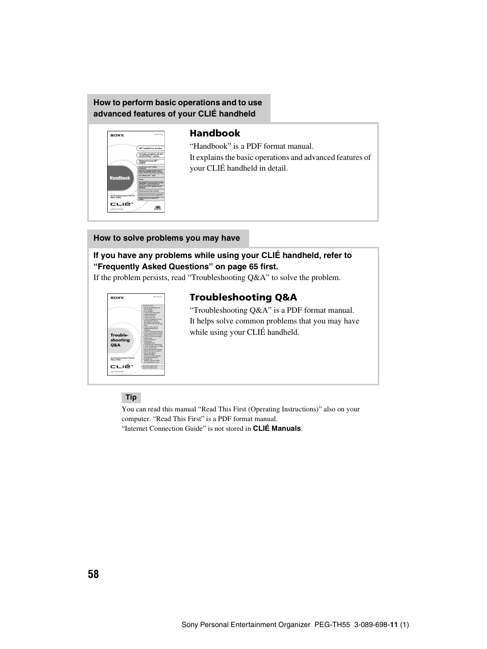 Sony PEG-TH55 User Manual | Page 58 / 104