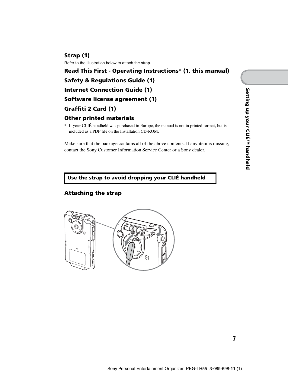 Sony PEG-TH55 User Manual | Page 7 / 104