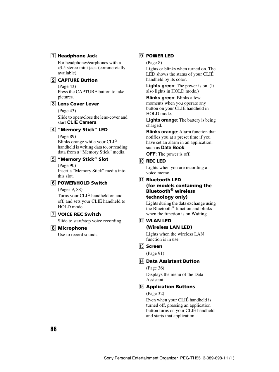 Sony PEG-TH55 User Manual | Page 86 / 104