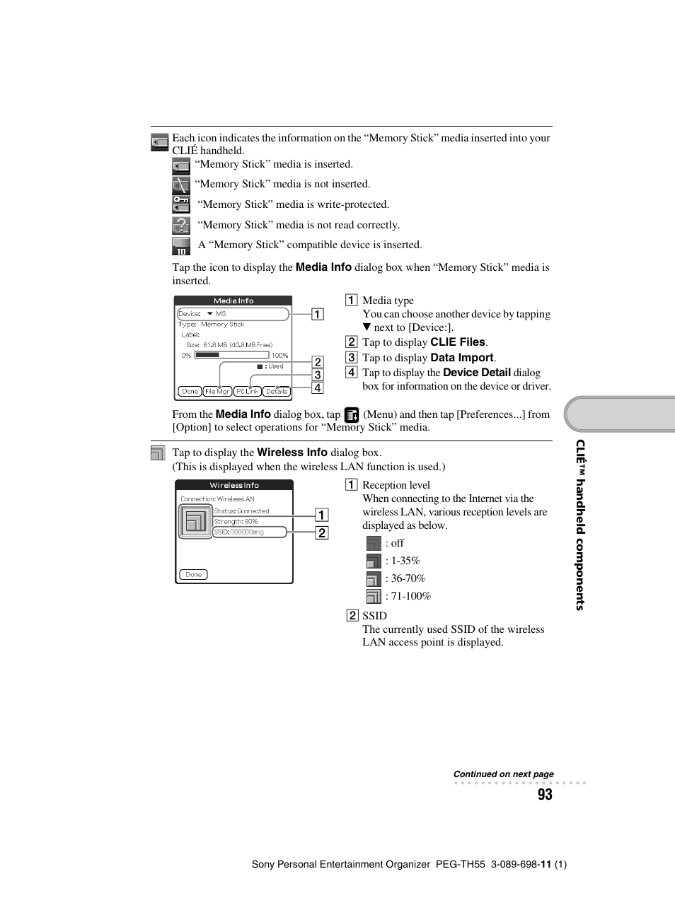 Sony PEG-TH55 User Manual | Page 93 / 104