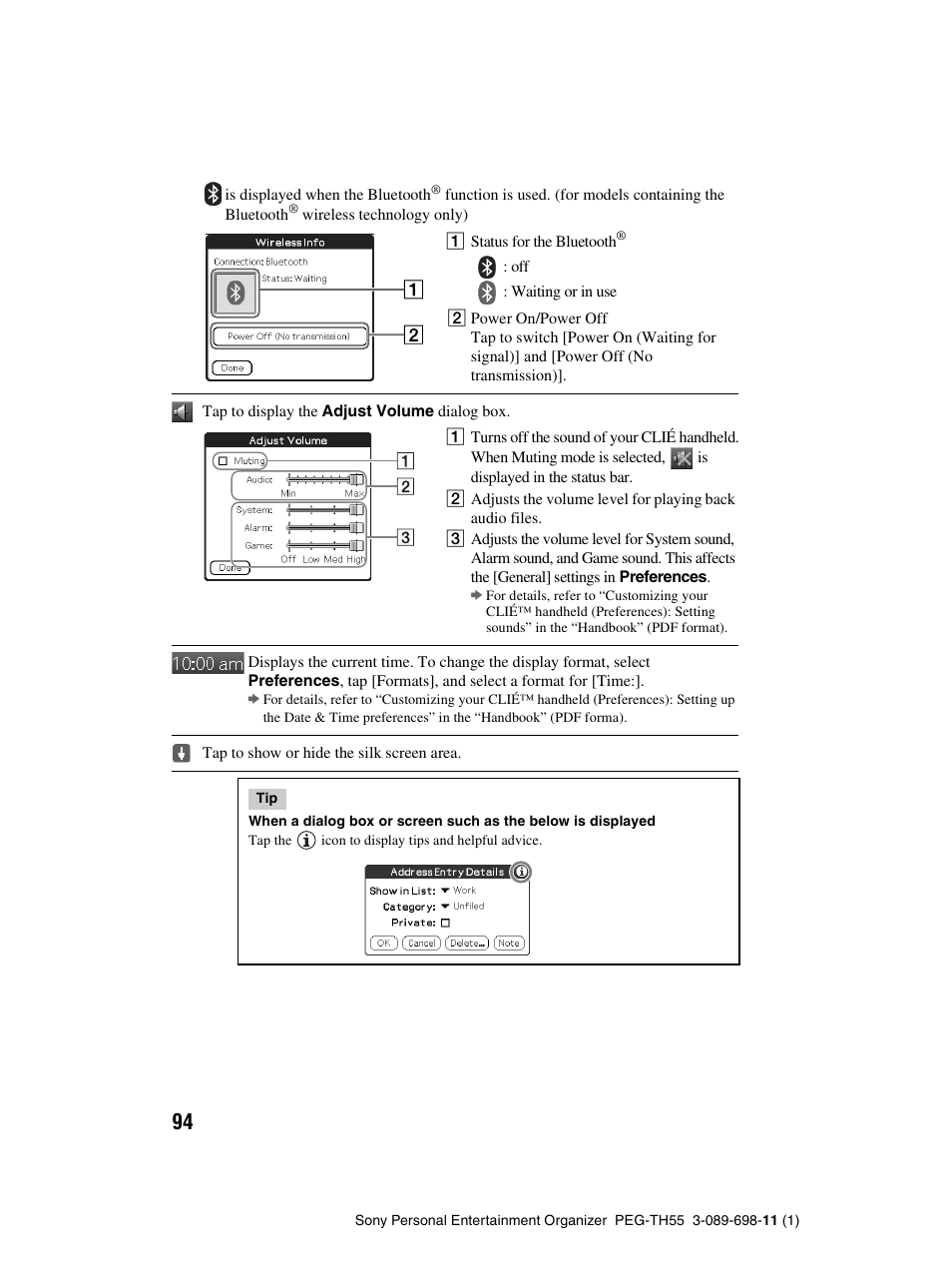 Sony PEG-TH55 User Manual | Page 94 / 104