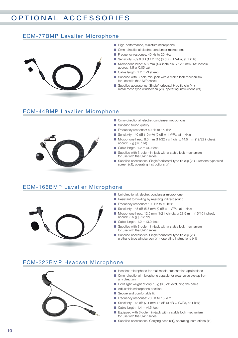 Sony UWP Series User Manual | Page 10 / 12