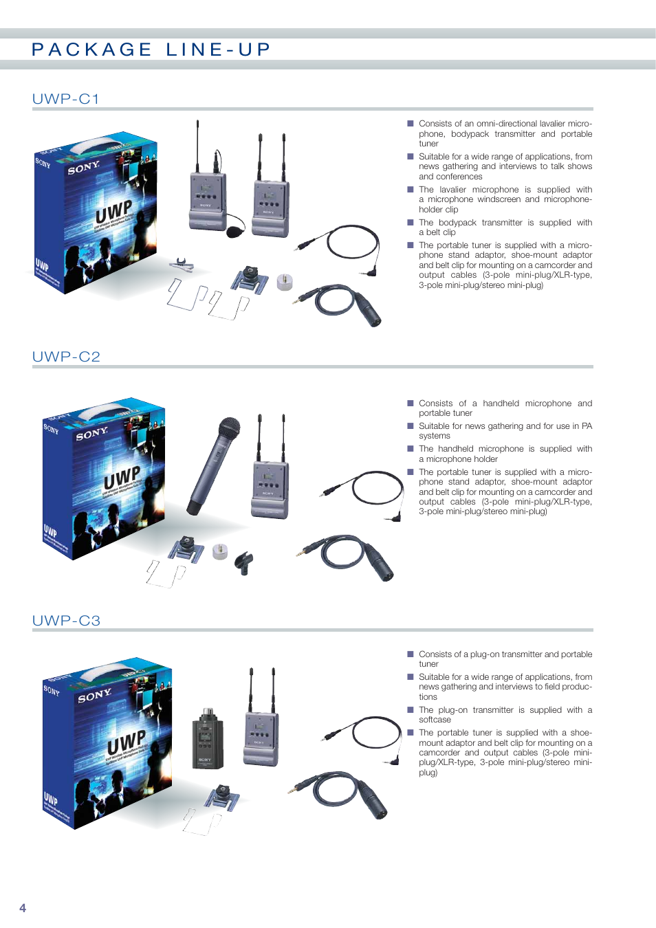 Uwp-c1 uwp-c2 uwp-c3 | Sony UWP Series User Manual | Page 4 / 12