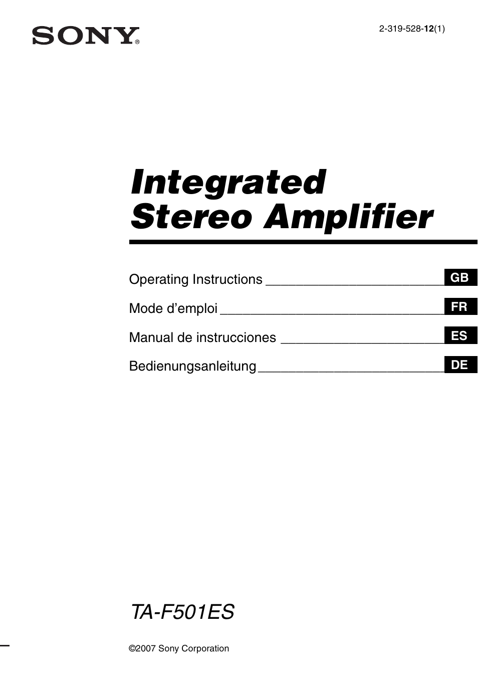 Sony TA-F501ES User Manual | 96 pages