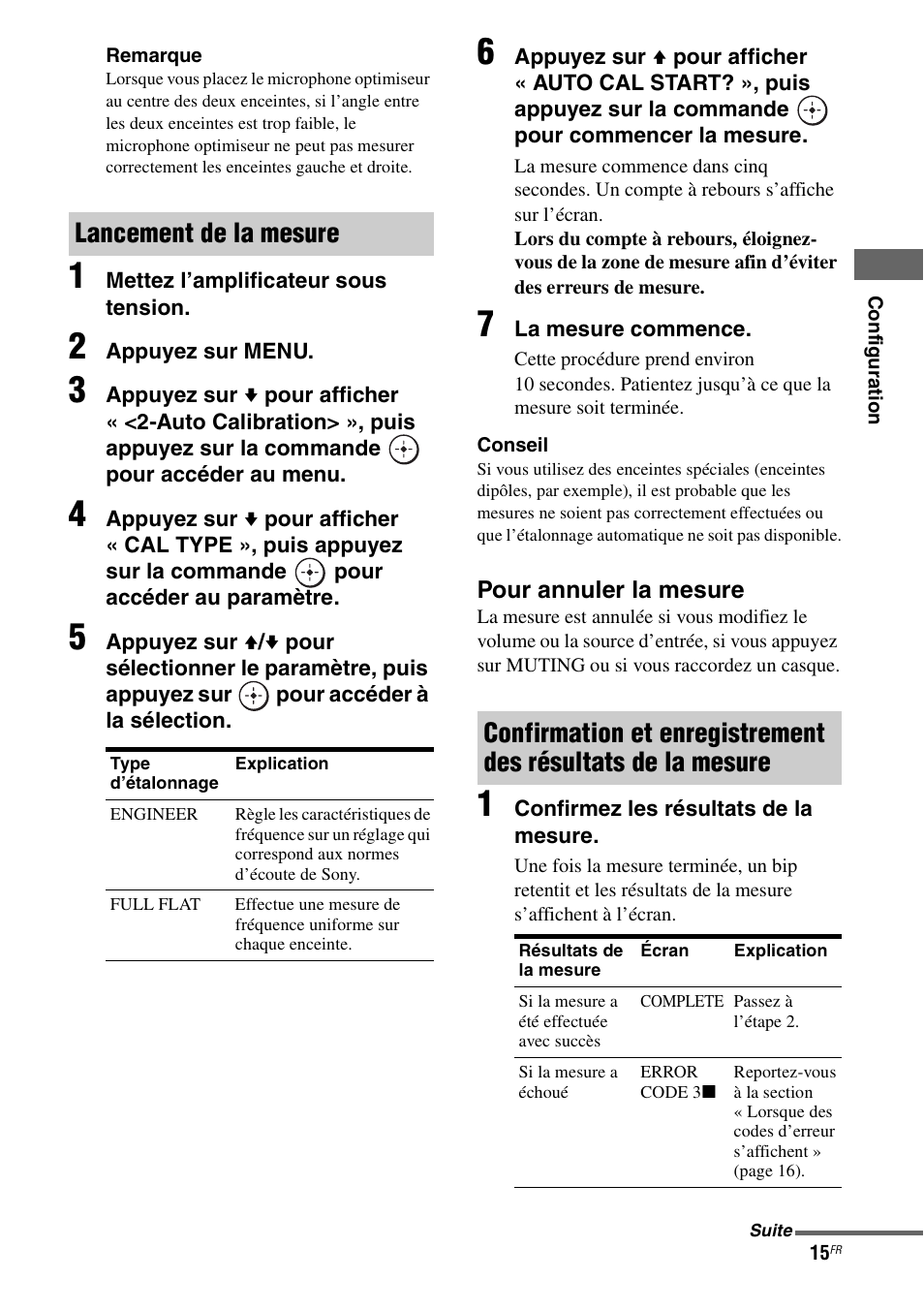 Lancement de la mesure | Sony TA-F501ES User Manual | Page 37 / 96