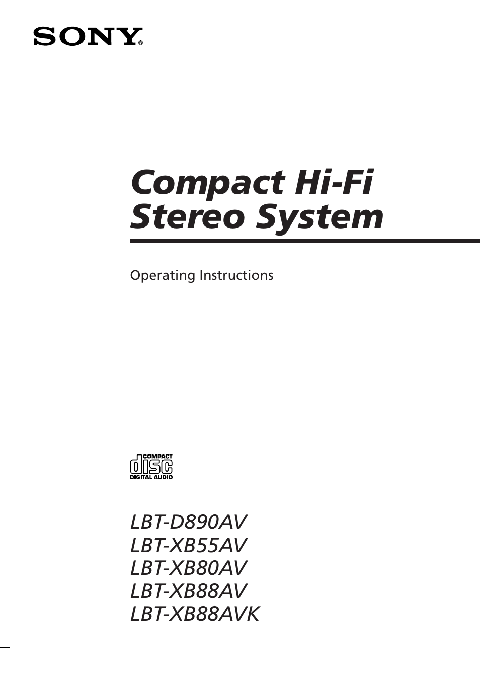 Sony XB88AV User Manual | 52 pages