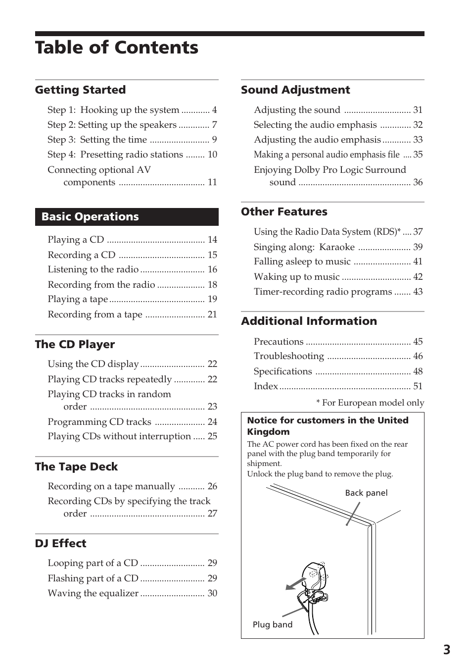 Sony XB88AV User Manual | Page 3 / 52