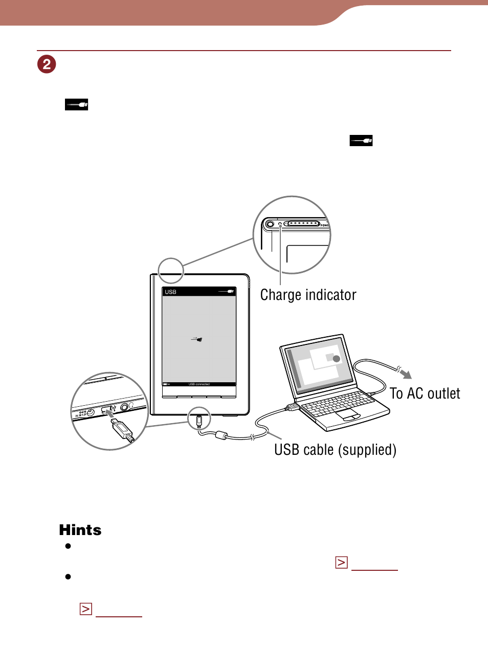 Charging is complete | Sony Reader 4-153-621-14(1) User Manual | Page 14 / 190