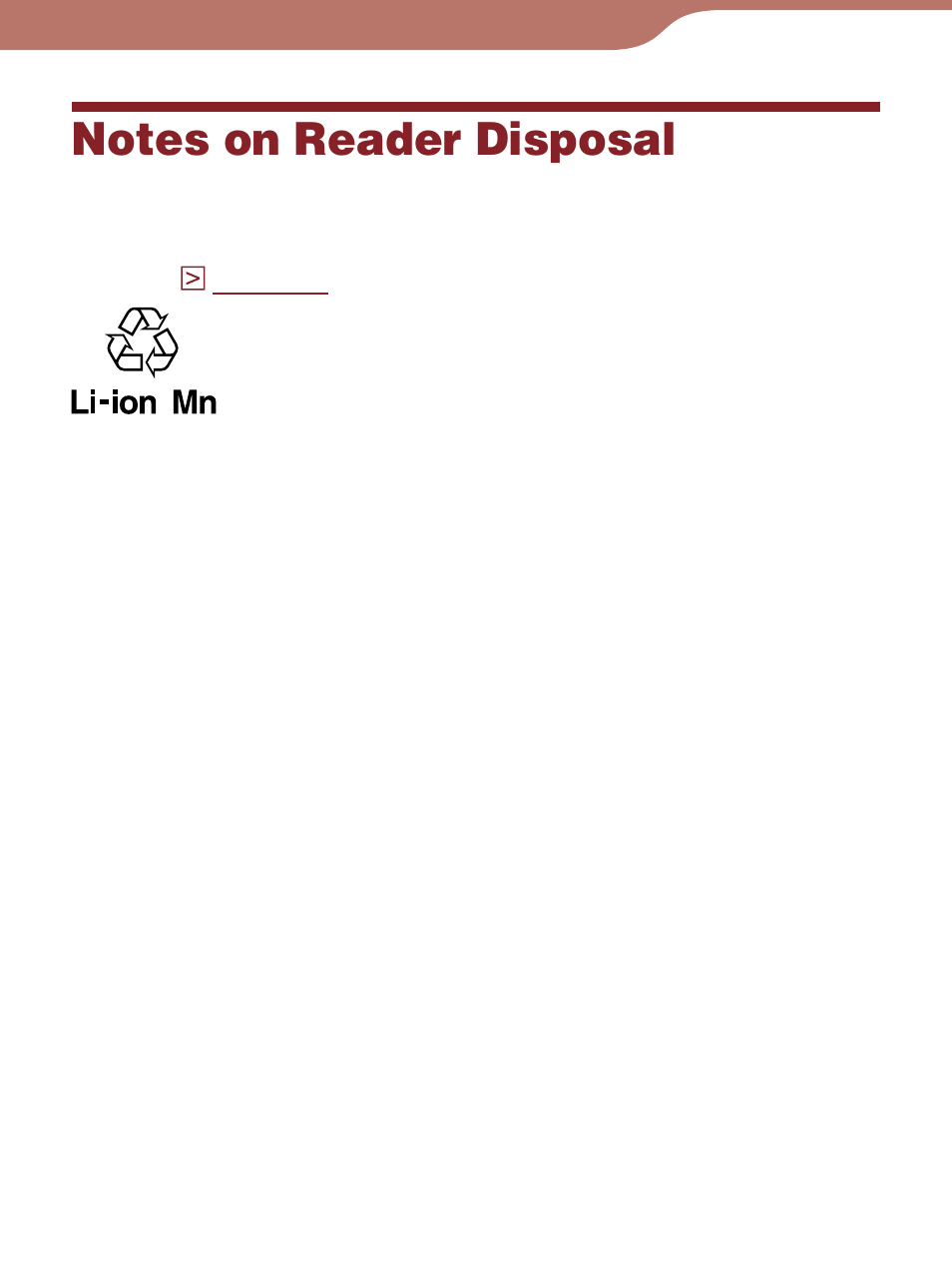 Notes on reader disposal | Sony Reader 4-153-621-14(1) User Manual | Page 169 / 190