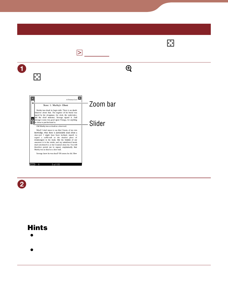 Zooming in/out | Sony Reader 4-153-621-14(1) User Manual | Page 82 / 190