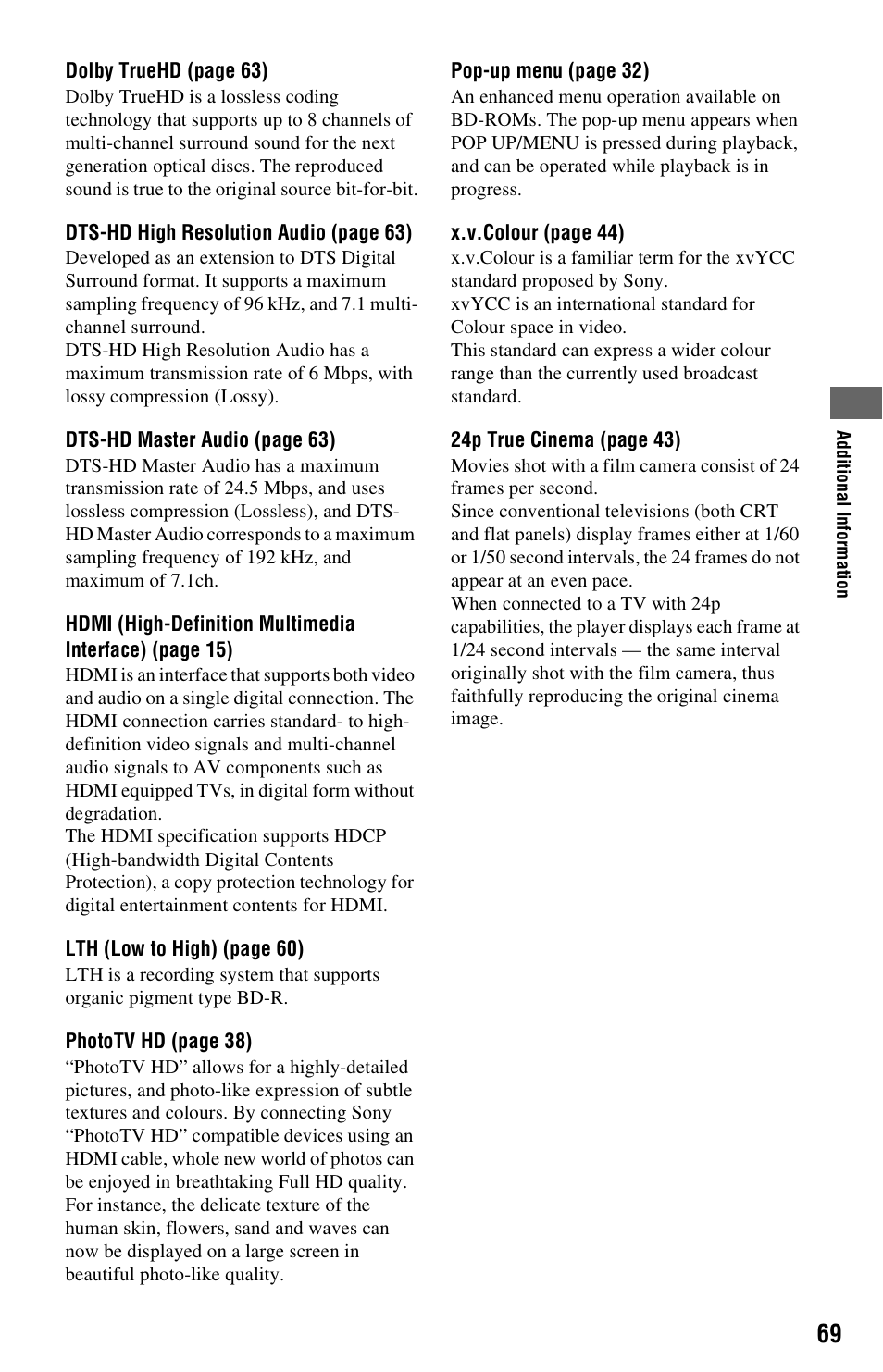 Sony 4-120-891-11(1) User Manual | Page 69 / 71