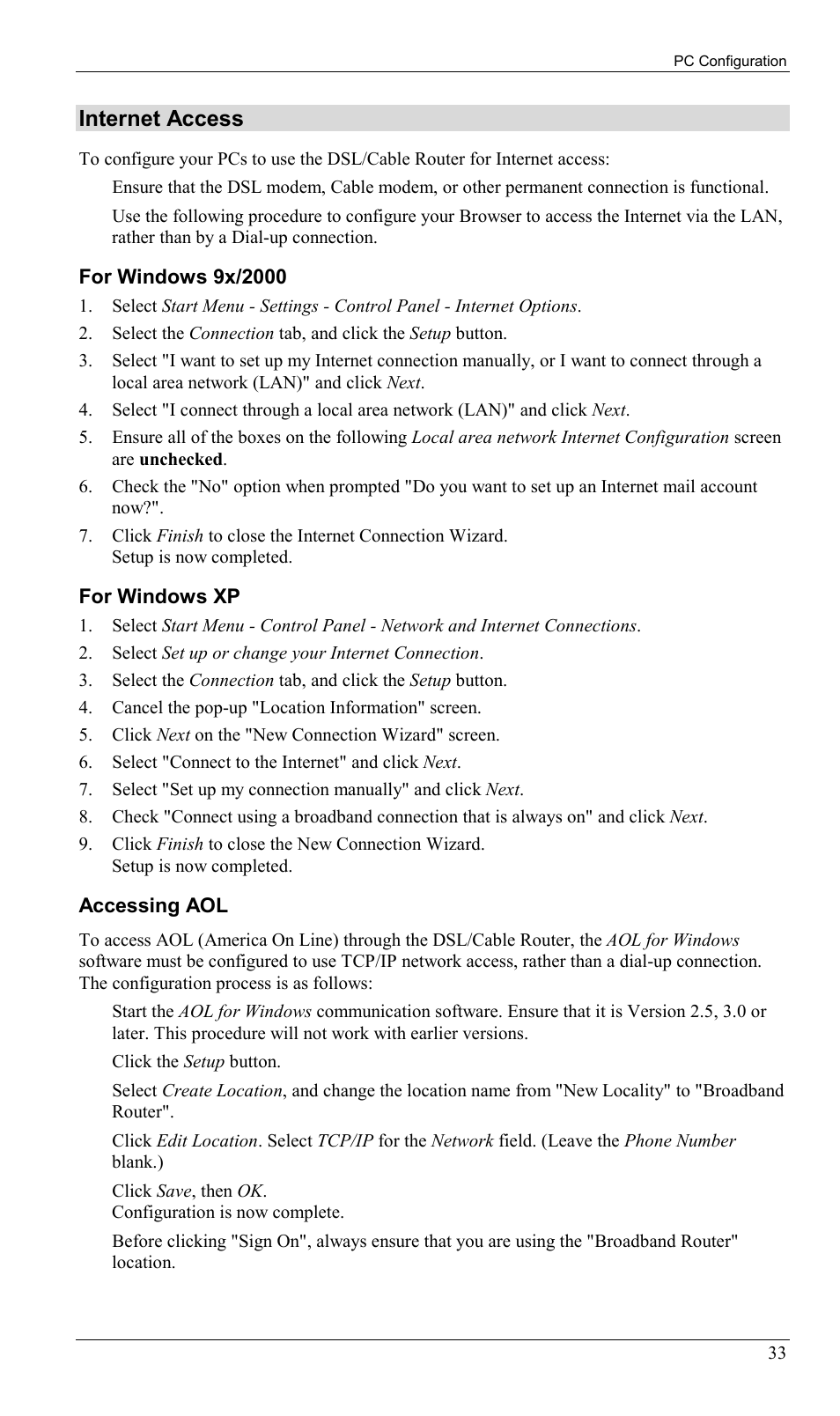 Internet access | Sony SS2624 User Manual | Page 36 / 91