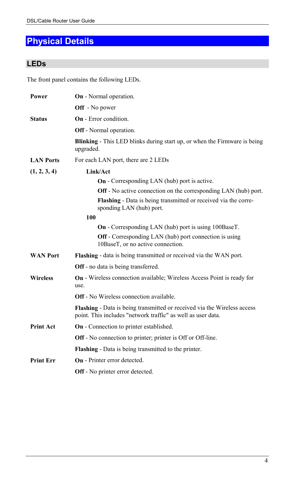 Physical details, Leds | Sony SS2624 User Manual | Page 7 / 91