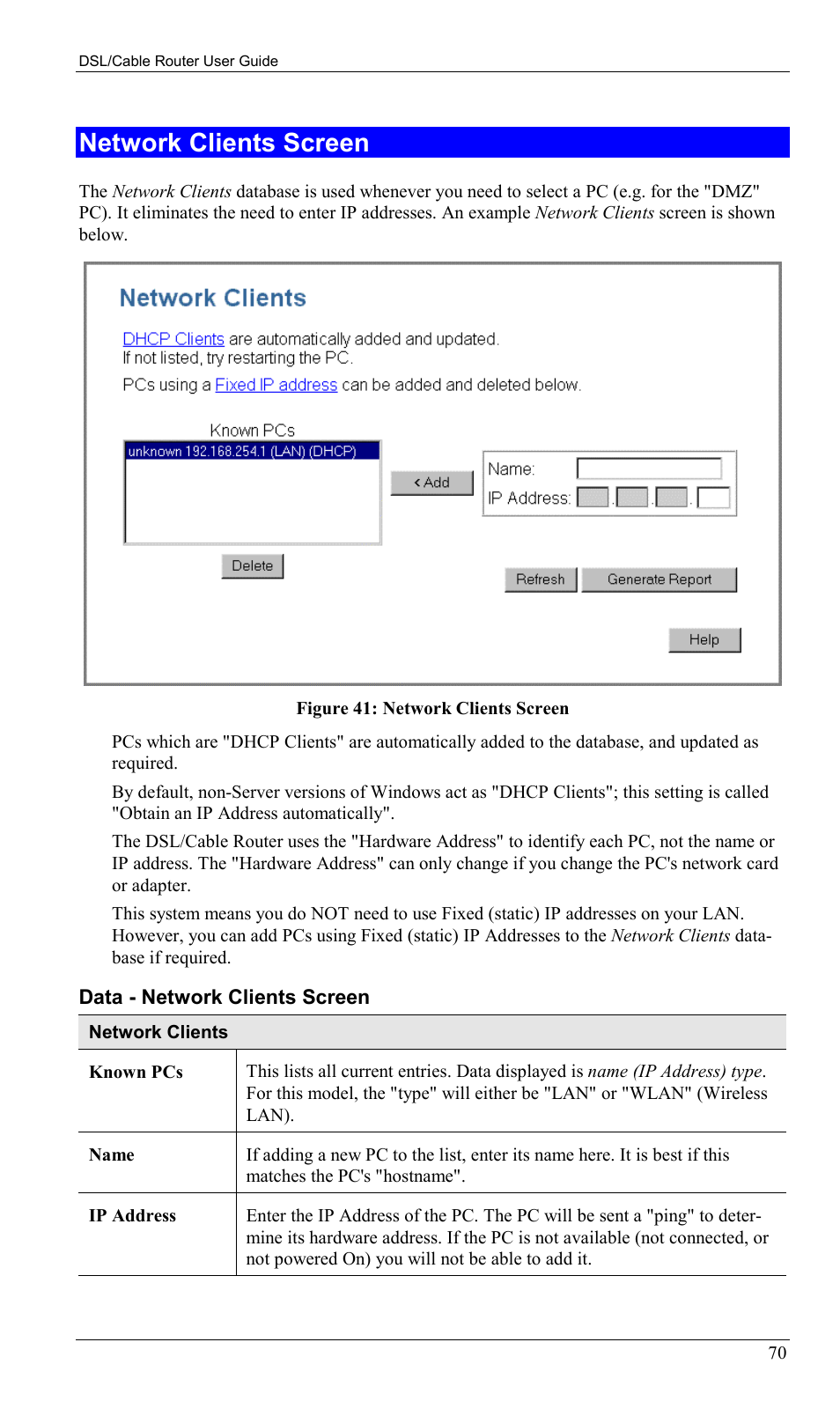 Network clients screen | Sony SS2624 User Manual | Page 73 / 91