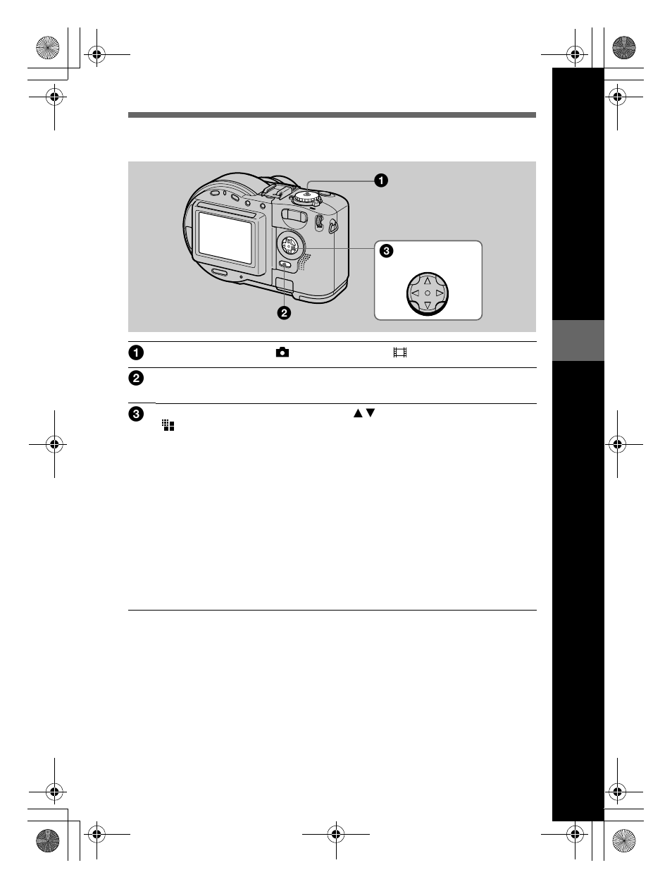 Setting the image size (image size), Setting the image size, Image size) | Setting the image size (image size) 1 | Sony CD300 User Manual | Page 53 / 108