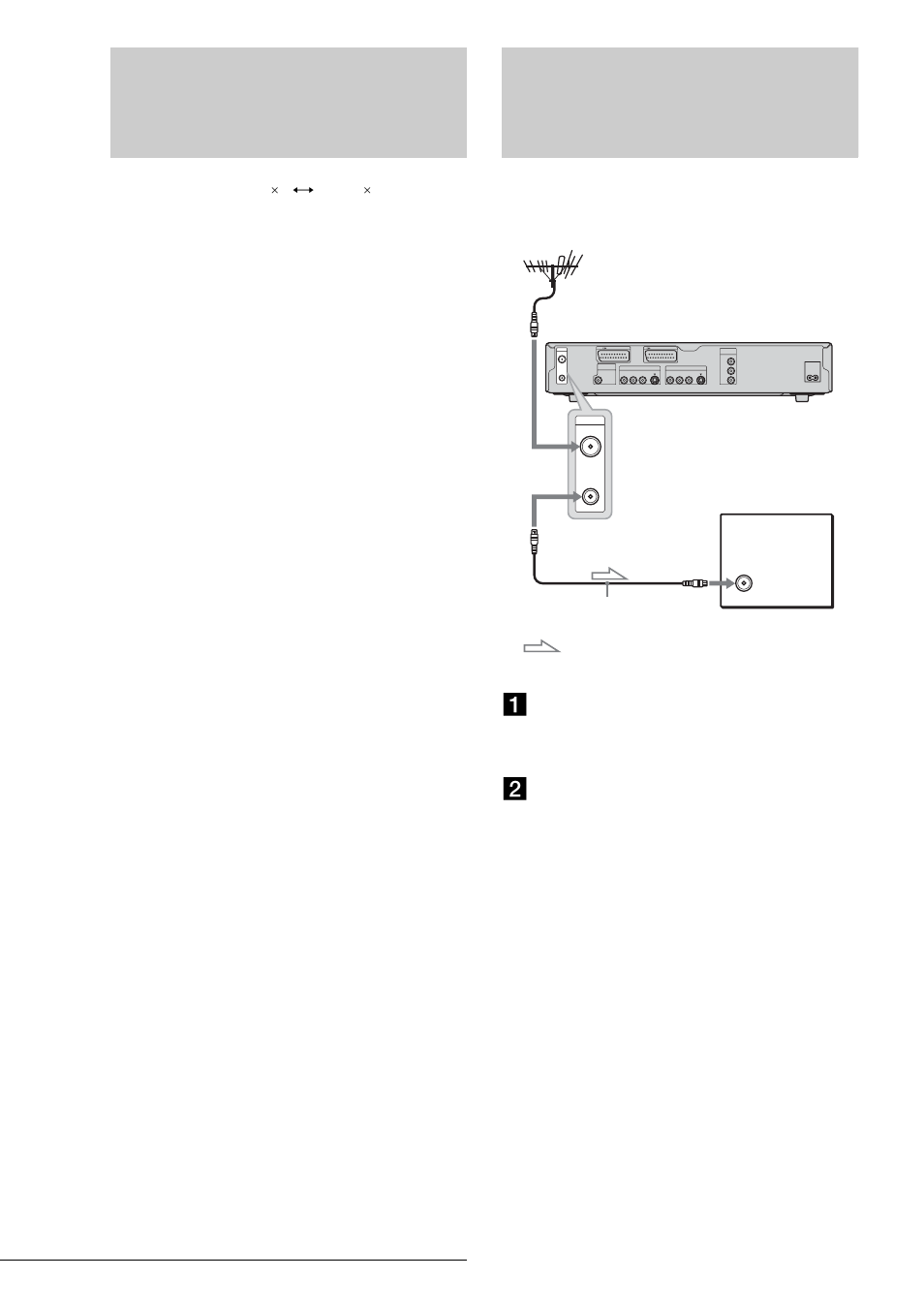 Step 1: unpacking, Step 2: connecting the aerial cable, Jacks (16) | Sony RDR-GX3 User Manual | Page 16 / 100