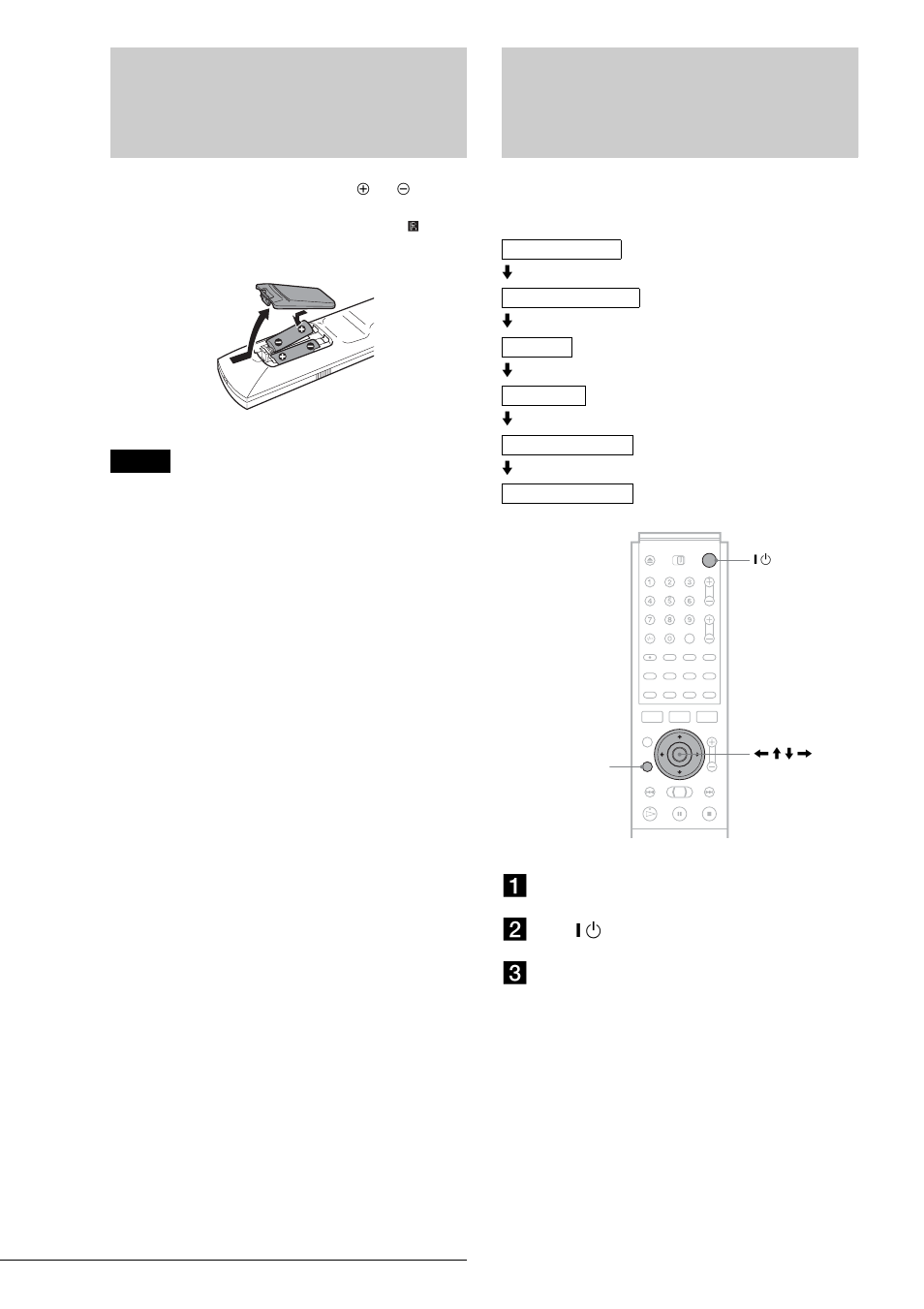 Step 6: inserting the batteries, Step 7: easy setup, Step 6: inserting the batteries step 7: easy setup | Sony RDR-GX3 User Manual | Page 22 / 100