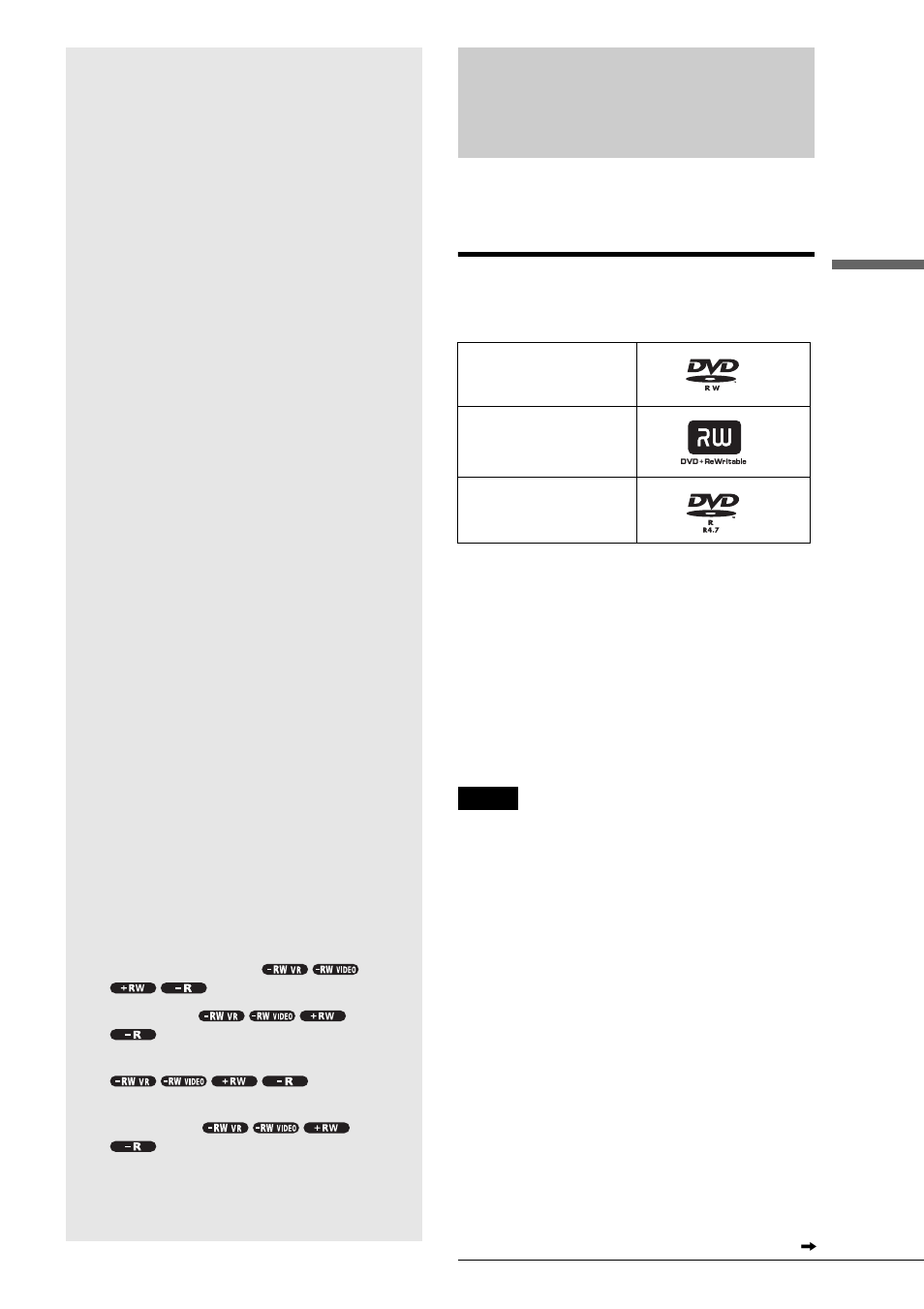 Recording/ timer recording, Before recording, Recordable discs | Recording/timer recording, Recording/tim e r recording | Sony RDR-GX3 User Manual | Page 35 / 100