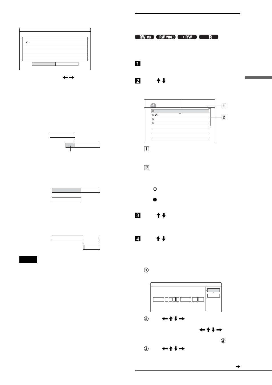 Checking/changing/cancelling timer settings, Timer list), A press system menu | D press m / m to select one of the following items | Sony RDR-GX3 User Manual | Page 43 / 100