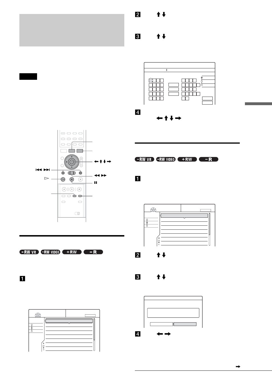Basic editing, Labelling a title (title name), Protecting a title (protect) | See “labelling a title (title name), Editi ng a dvd, A press title list, D press < / , to select “on,” then press enter, The sub-menu appears, The following display appears, The protection is set | Sony RDR-GX3 User Manual | Page 65 / 100