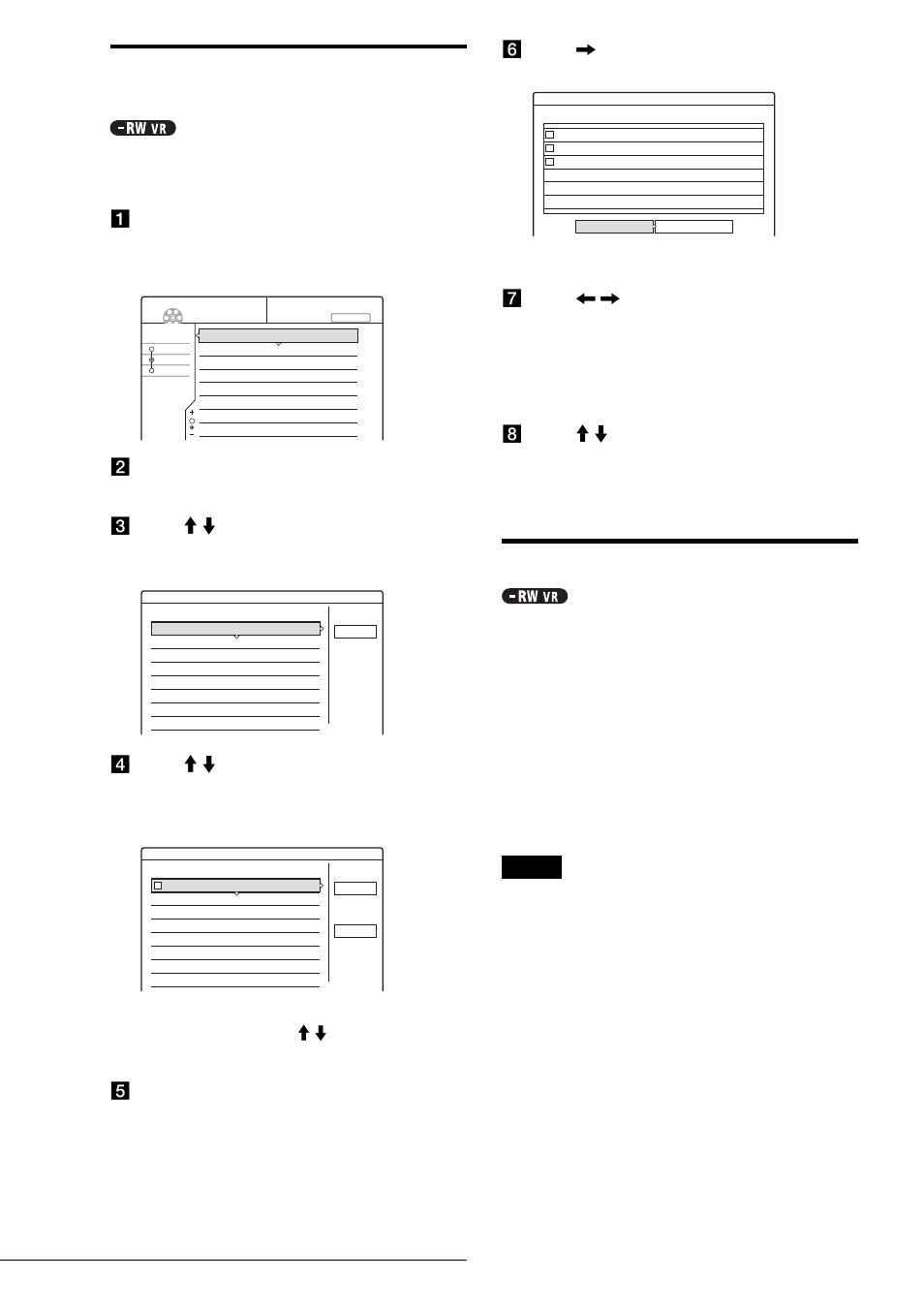 Combining multiple playlist titles (combine), Additional playlist edit functions, Combining multiple playlist titles | Combine), A press title list, B press tool, F press, G press, H press m / m to select a name, then press enter, The tool menu appears | Sony RDR-GX3 User Manual | Page 72 / 100
