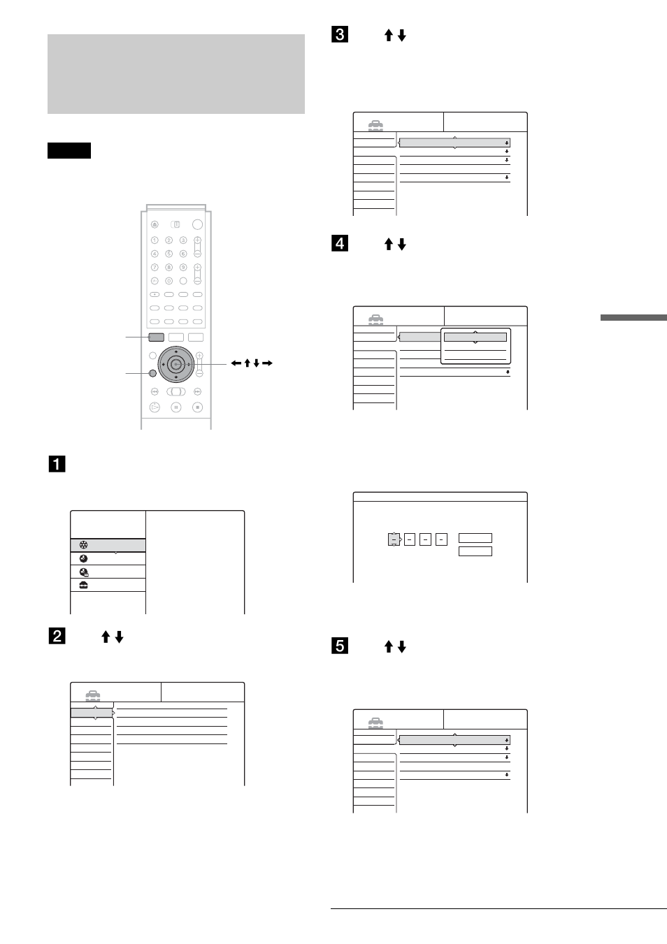 Using the setup displays, Se tti ngs and a d justments, Press system menu while the recorder is stopped | Press m / m to select “setup,” then press enter, Press m / m to select an option, then press enter, System menu, The system menu appears, The setup display appears | Sony RDR-GX3 User Manual | Page 77 / 100