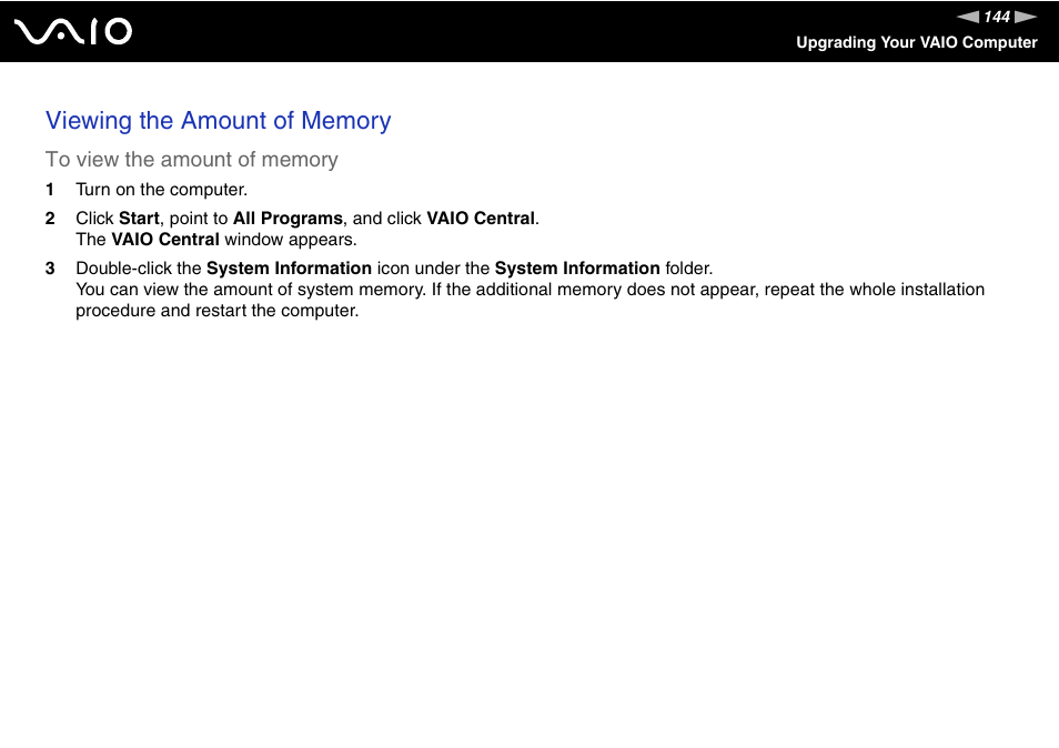 Sony VAIO VGN-SZ600 User Manual | Page 144 / 216