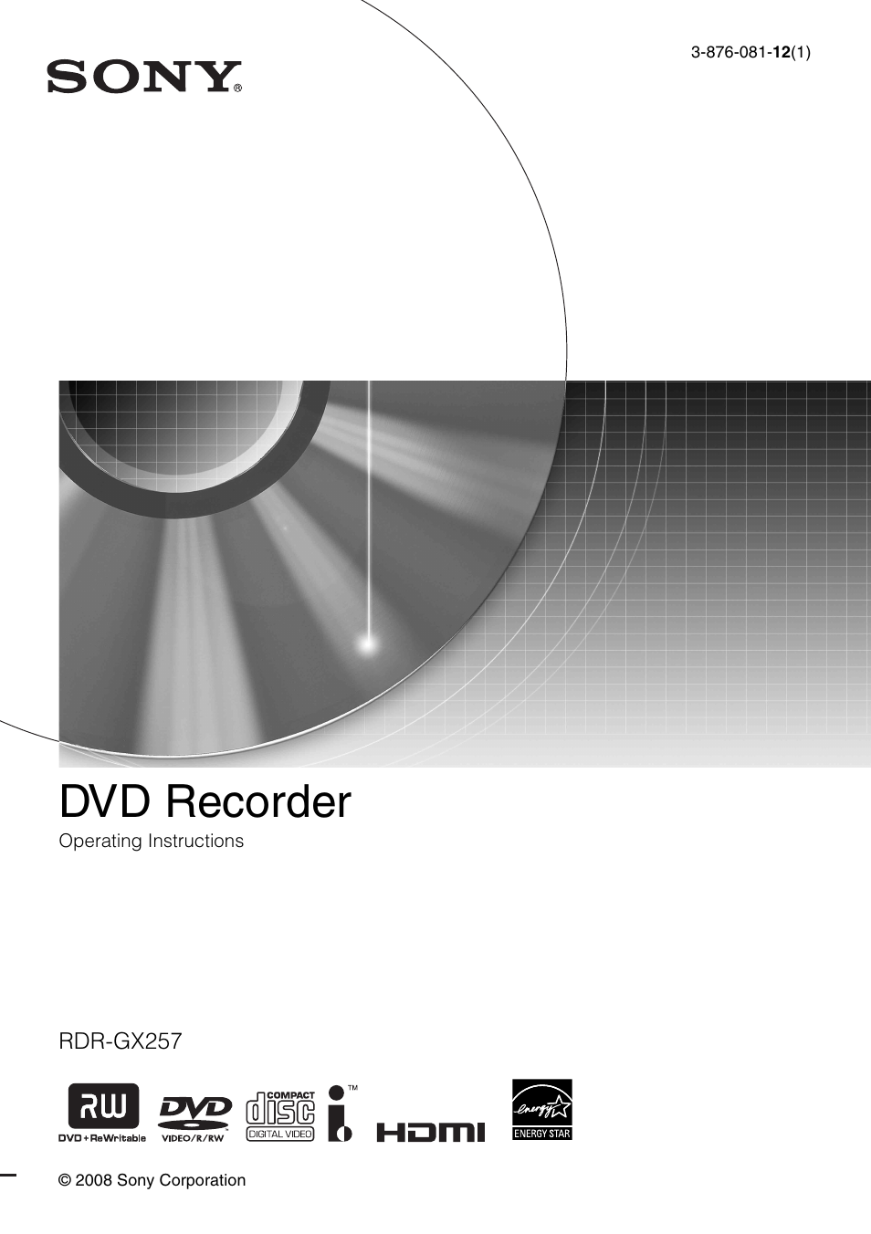 Sony RDR-GX257 User Manual | 84 pages