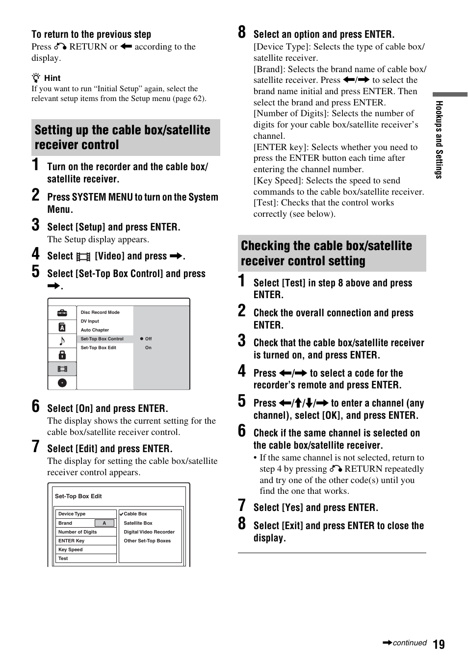Sony RDR-GX257 User Manual | Page 19 / 84
