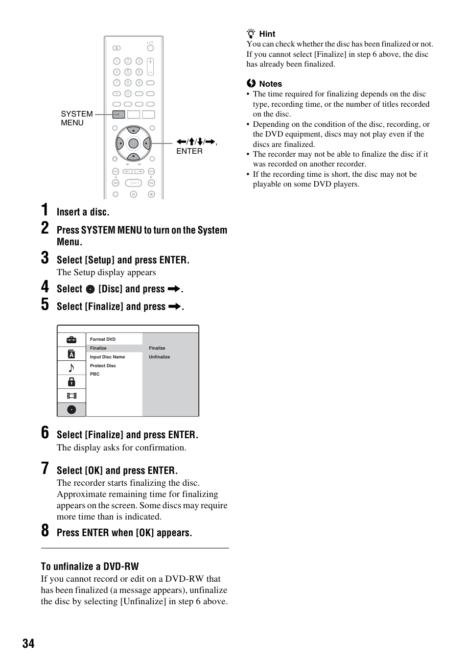 Sony RDR-GX257 User Manual | Page 34 / 84