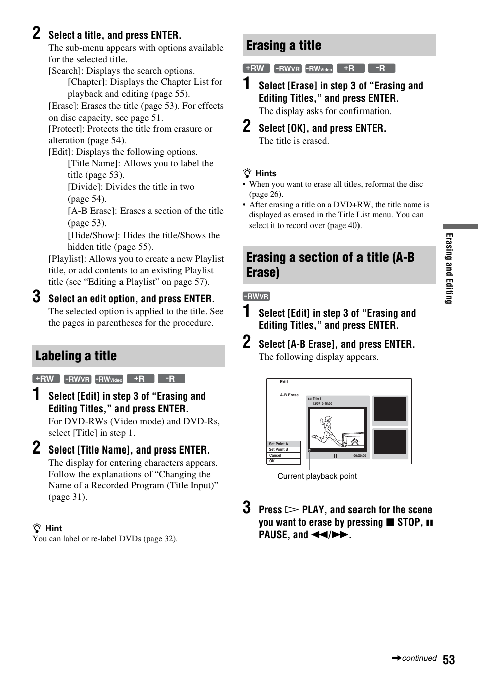 Labeling a title | Sony RDR-GX257 User Manual | Page 53 / 84